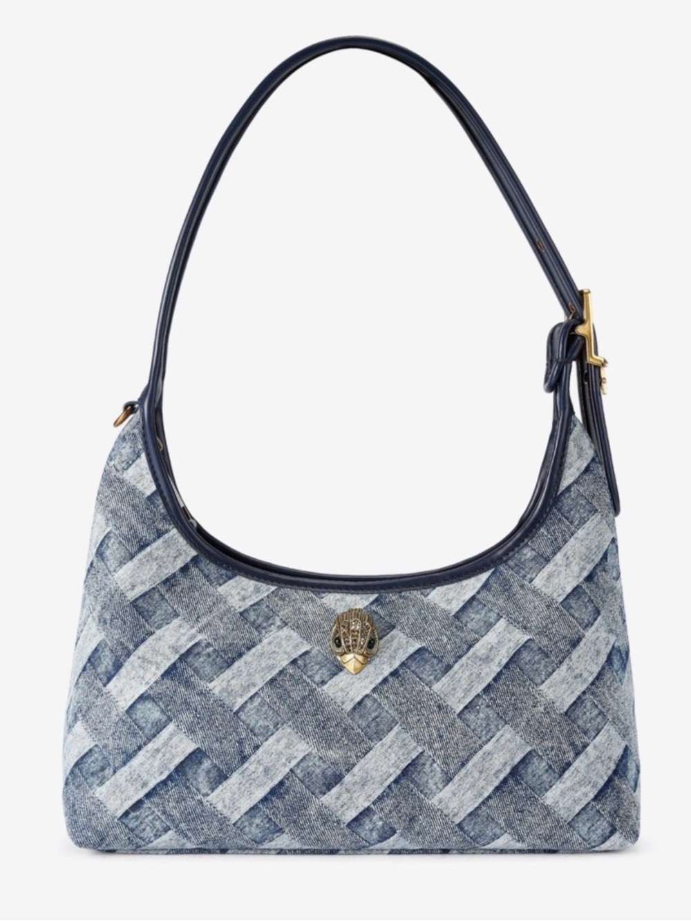 Kurt Geiger London Kurt Shoulder Bag – Denim Woven Print – NWT - Picture 1 of 8
